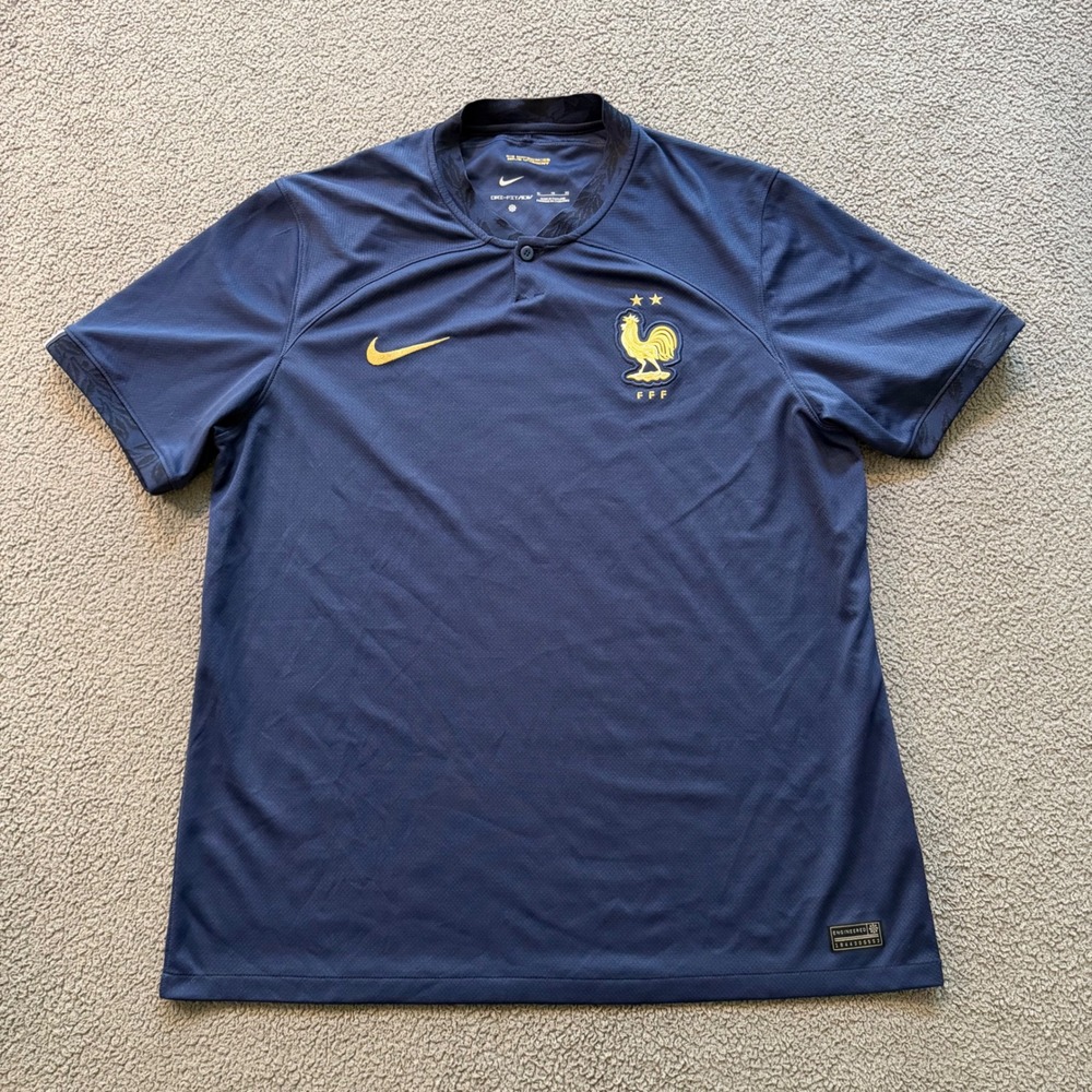 Nike France 2022 World Cup Home Authentic Jersey XL Navy Gold DN0690-410
